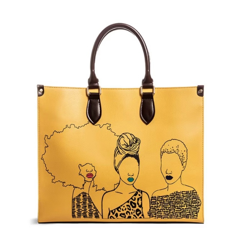 New “Pardon my Afro” yellow tote